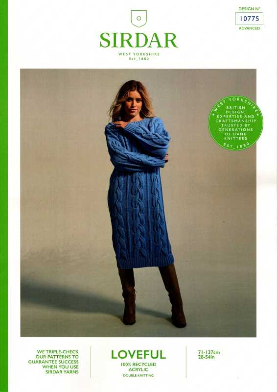 Knitting Pattern - Sirdar 10775 - Loveful DK - Ladies Dress